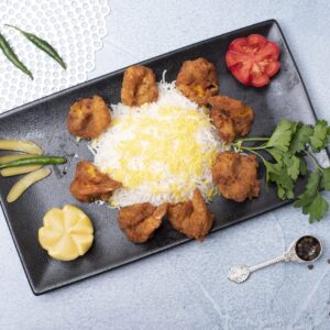 FRIED BREADED SHRIMPS With Rice